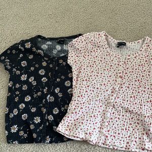 Girls size M(7/8) knit button tops. Set of two tops